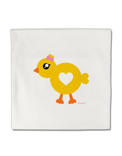 Cute Chick with Bow Micro Fleece 14&#x22;x14&#x22; Pillow Sham by TooLoud-Pillow Sham-TooLoud-White-Davson Sales