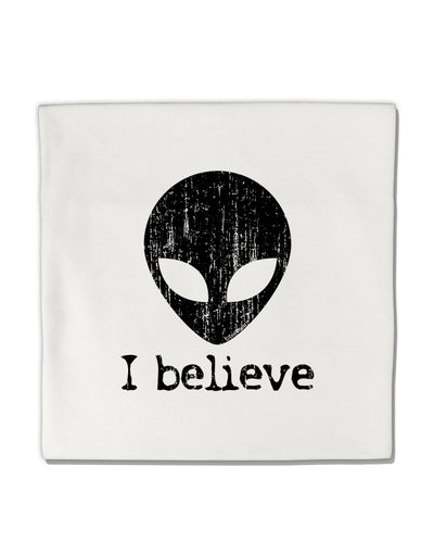 Extraterrestrial - I Believe Distressed Micro Fleece 14&#x22;x14&#x22; Pillow Sham by TooLoud-Pillow Sham-TooLoud-White-Davson Sales