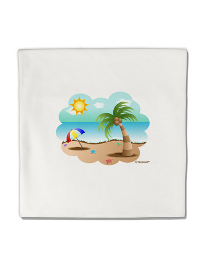 Fun Summer Beach Scene Micro Fleece 14&#x22;x14&#x22; Pillow Sham by TooLoud-Pillow Sham-TooLoud-White-Davson Sales