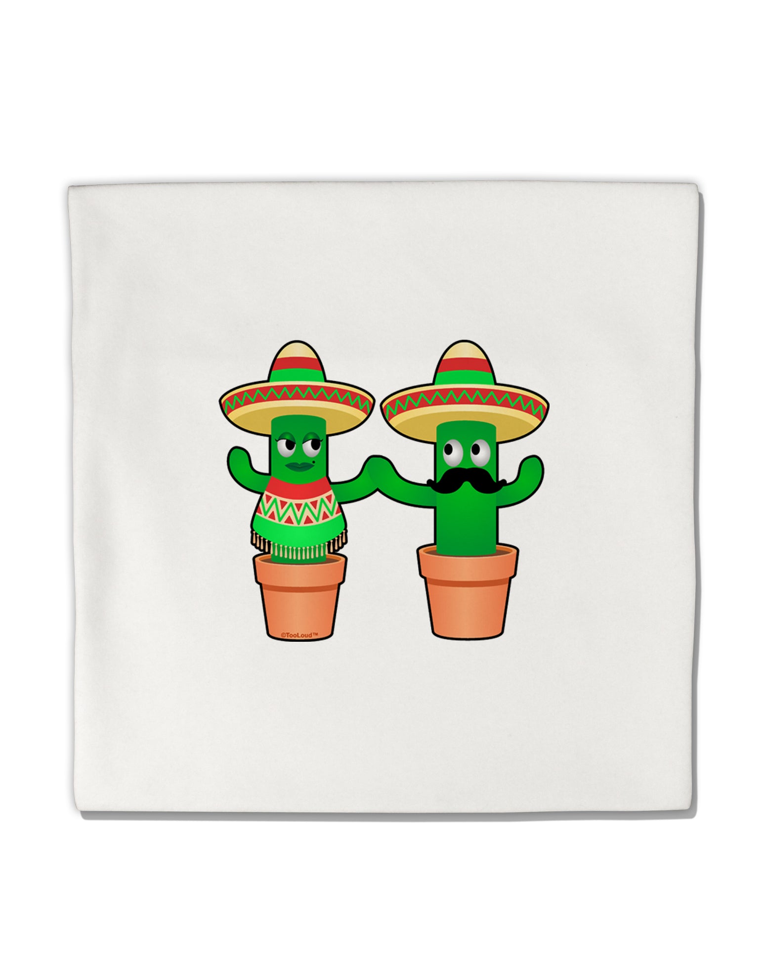 Fiesta Cactus Couple Micro Fleece 14&#x22;x14&#x22; Pillow Sham by TooLoud-Pillow Sham-TooLoud-White-Davson Sales