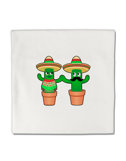 Fiesta Cactus Couple Micro Fleece 14&#x22;x14&#x22; Pillow Sham by TooLoud-Pillow Sham-TooLoud-White-Davson Sales