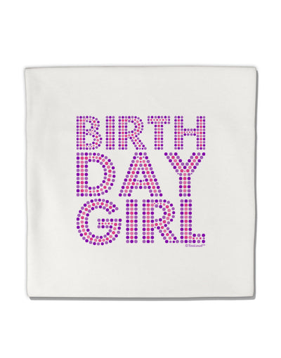 Birthday Girl - Pink and Purple Dots Micro Fleece 14&#x22;x14&#x22; Pillow Sham by TooLoud-Pillow Sham-TooLoud-White-Davson Sales