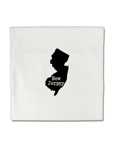 New Jersey - United States Shape Micro Fleece 14&#x22;x14&#x22; Pillow Sham by TooLoud-Pillow Sham-TooLoud-White-Davson Sales