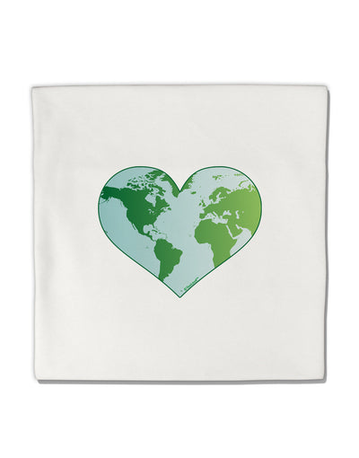 World Globe Heart Micro Fleece 14&#x22;x14&#x22; Pillow Sham-Pillow Sham-TooLoud-White-Davson Sales