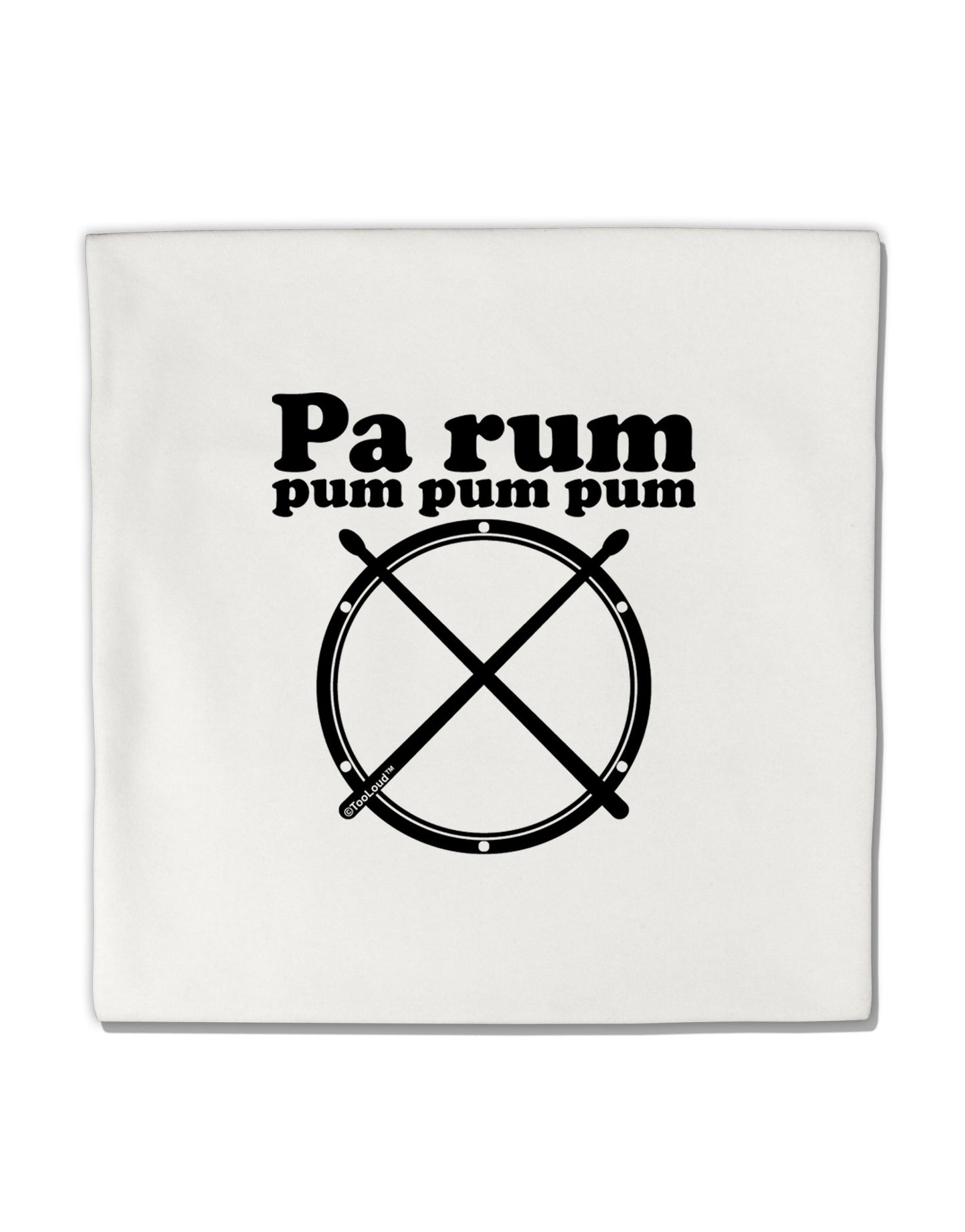 Pa Rum Pum Pum Pum BnW Micro Fleece 14"x14" Pillow Sham-Pillow Sham-TooLoud-White-Davson Sales
