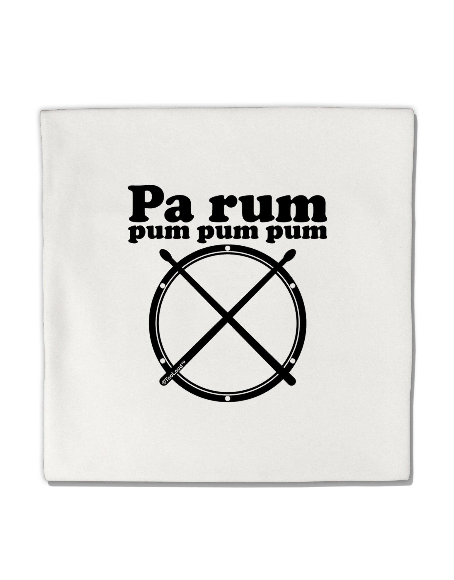 Pa Rum Pum Pum Pum BnW Micro Fleece 14"x14" Pillow Sham-Pillow Sham-TooLoud-White-Davson Sales