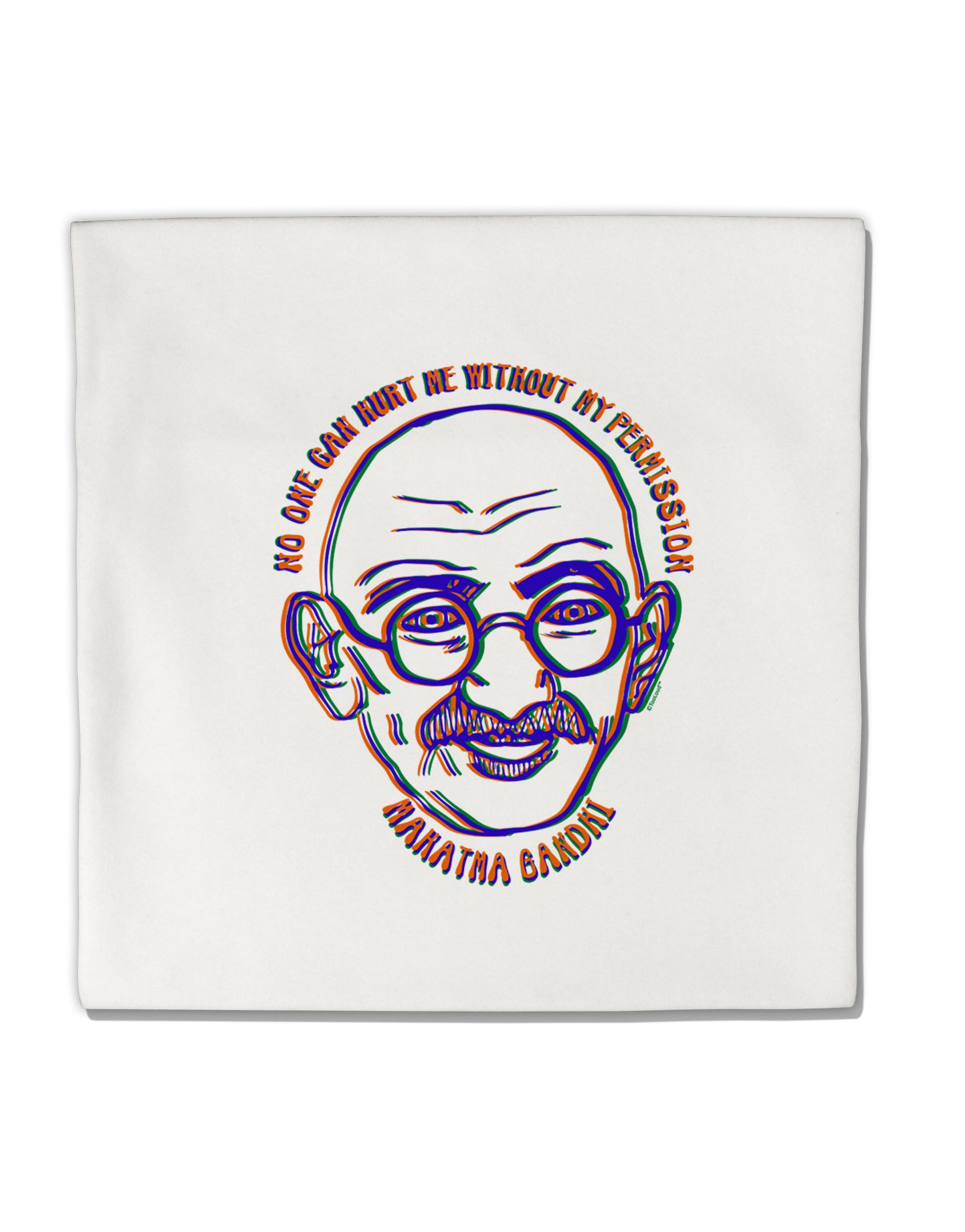 TooLoud No one can hurt me without my permission Ghandi Micro Fleece 14 Inch x 14 Inch Pillow Sham-ThrowPillowCovers-TooLoud-Davson Sales
