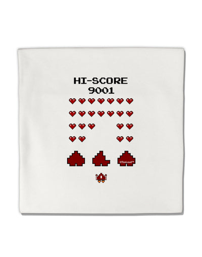 Pixel Heart Invaders Design Micro Fleece 14&#x22;x14&#x22; Pillow Sham-Pillow Sham-TooLoud-White-Davson Sales