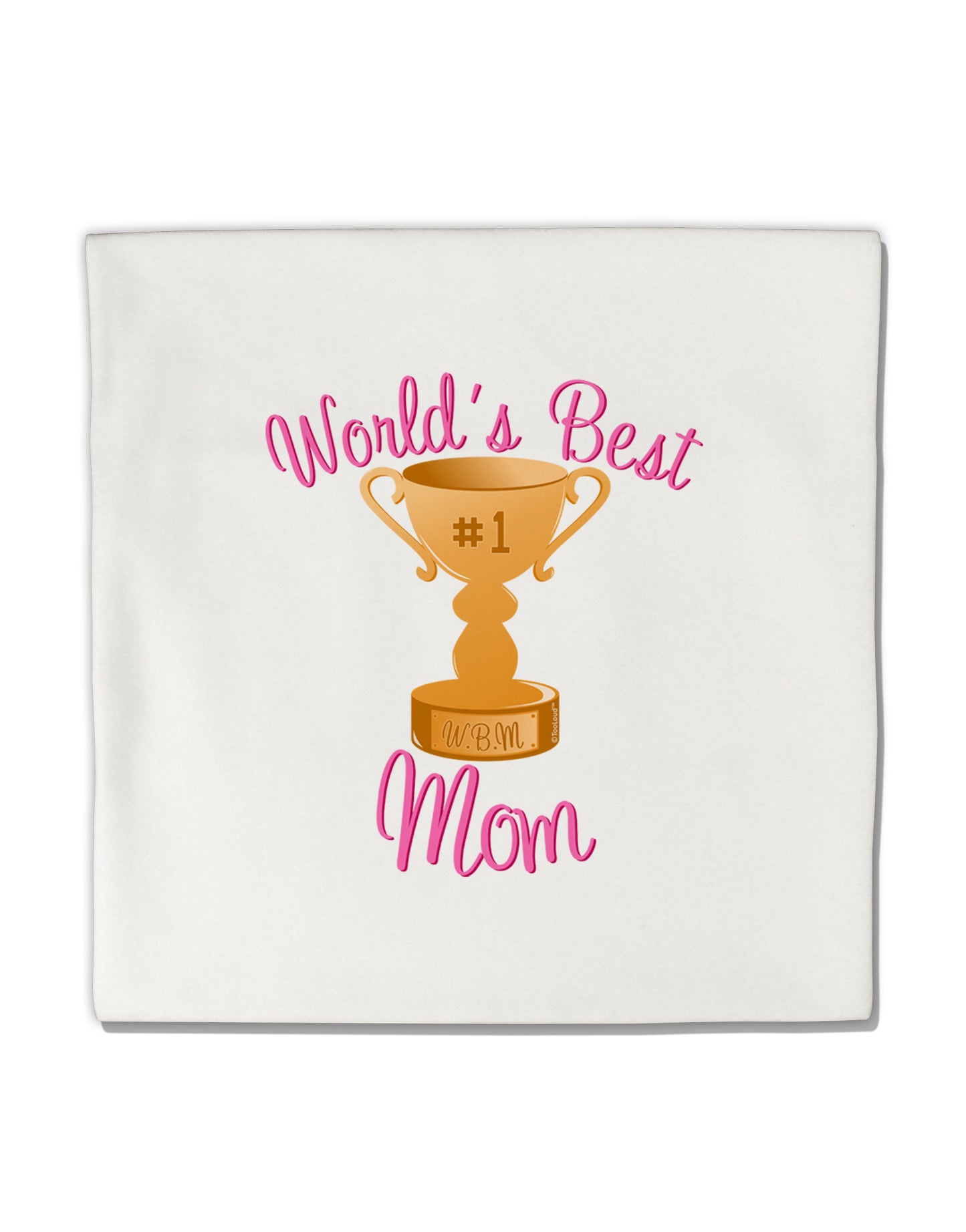 World's Best Mom - Number One Trophy Micro Fleece 14"x14" Pillow Sham by TooLoud-Pillow Sham-TooLoud-White-Davson Sales