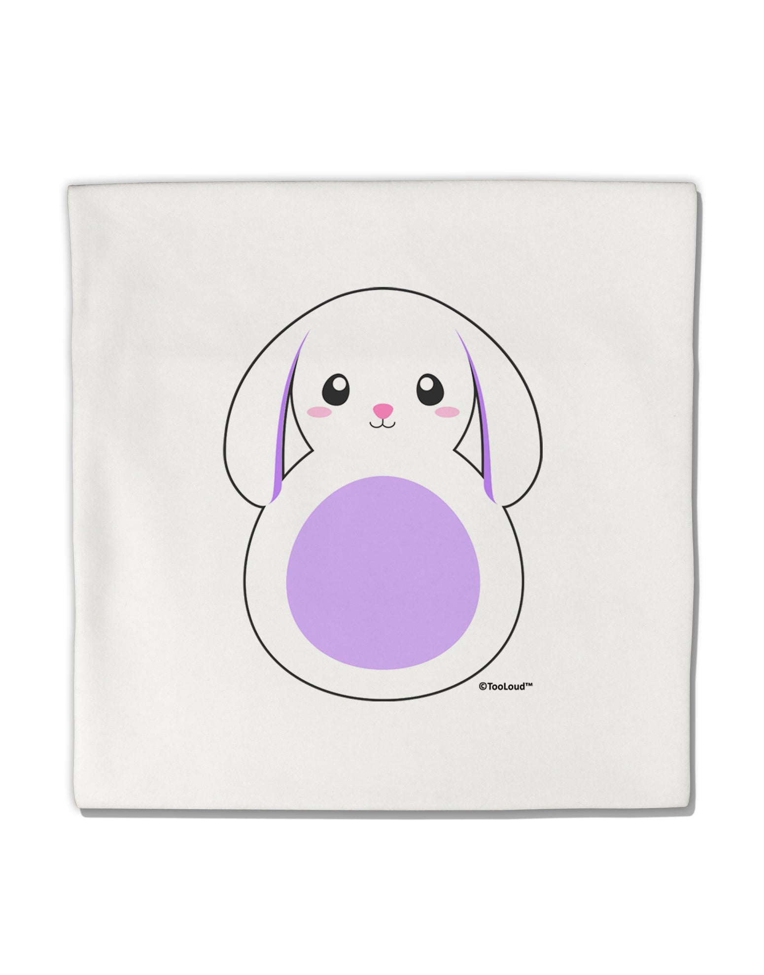 Cute Bunny with Floppy Ears - Purple Micro Fleece 14"x14" Pillow Sham by TooLoud-Pillow Sham-TooLoud-White-Davson Sales