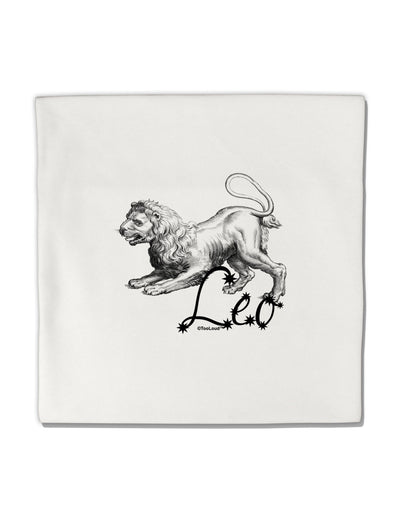 Leo Illustration Micro Fleece 14&#x22;x14&#x22; Pillow Sham-Pillow Sham-TooLoud-White-Davson Sales