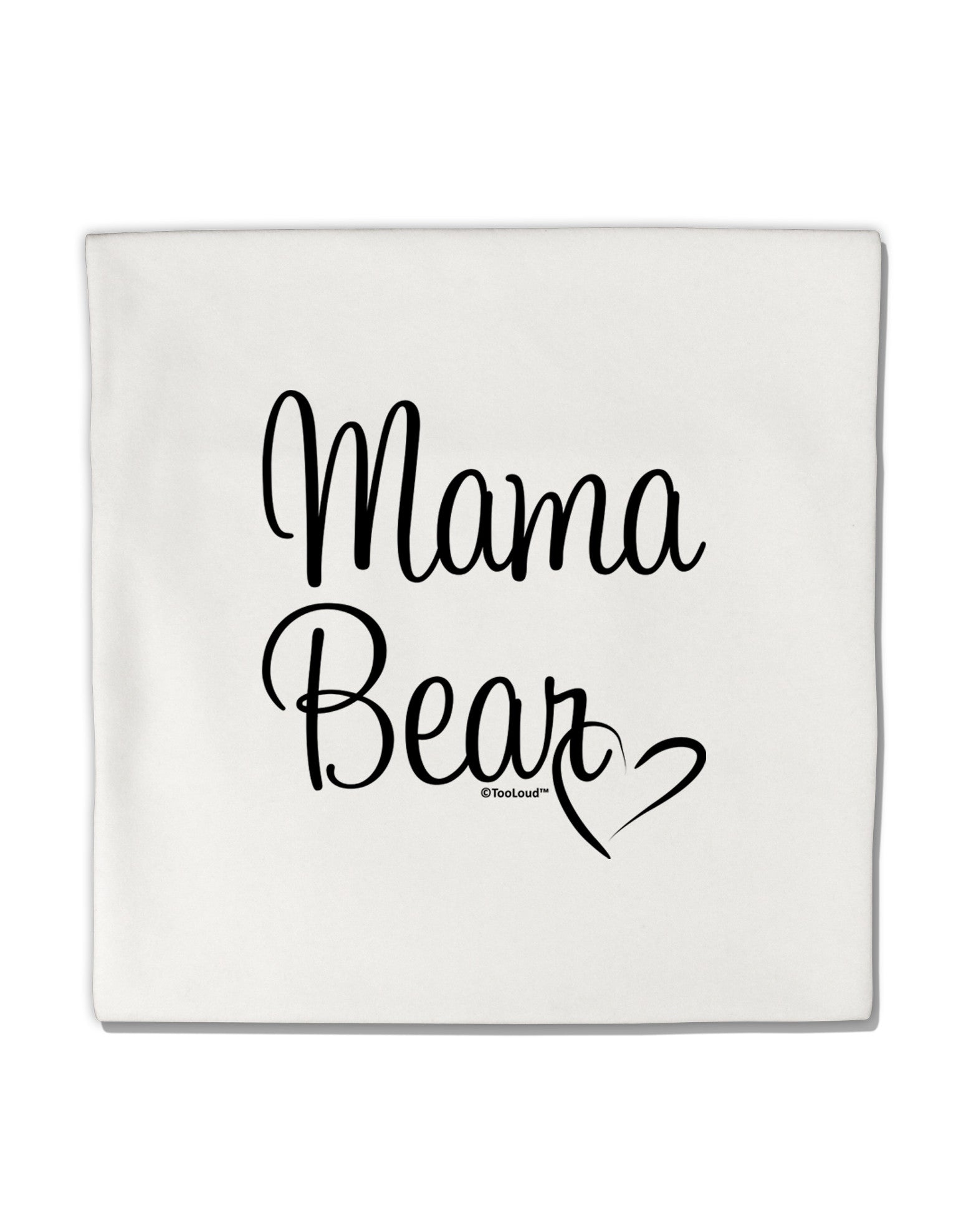 Mama Bear with Heart - Mom Design Micro Fleece 14"x14" Pillow Sham by TooLoud-Pillow Sham-TooLoud-White-Davson Sales