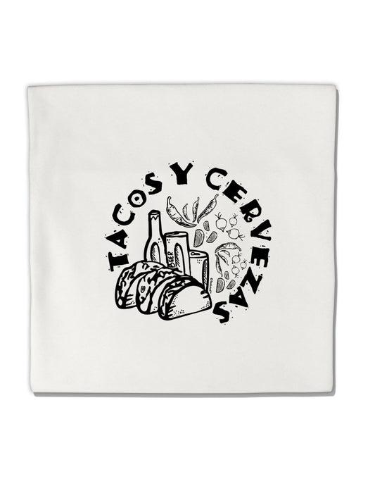 TooLoud Tacos Y Cervezas Micro Fleece 14 Inch x 14 Inch Pillow Sham-ThrowPillowCovers-TooLoud-Davson Sales