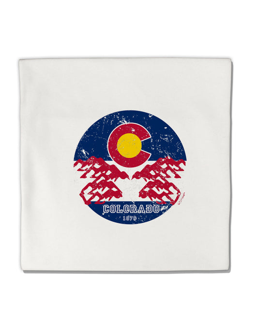TooLoud Grunge Colorado Rocky Mountain Bighorn Sheep Flag Micro Fleece 14 Inch x 14 Inch Pillow Sham-ThrowPillowCovers-TooLoud-Davson Sales
