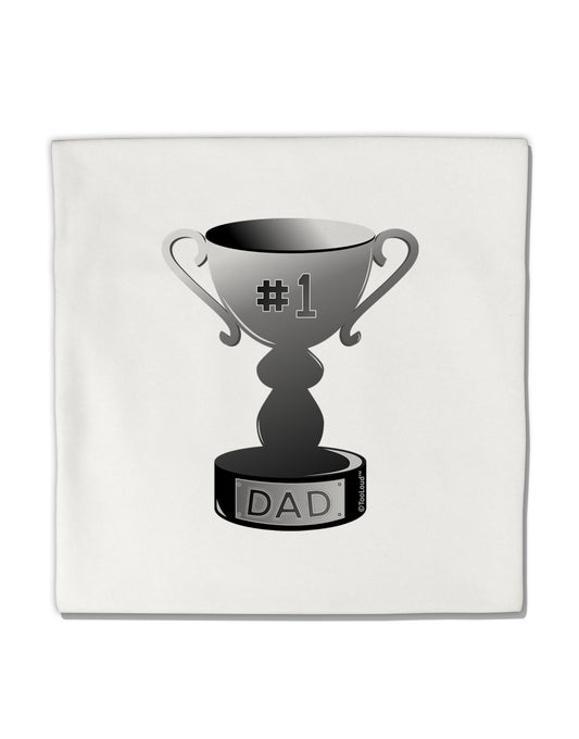 Number One Dad Trophy - Grayscale Micro Fleece 14"x14" Pillow Sham-Pillow Sham-TooLoud-White-Davson Sales