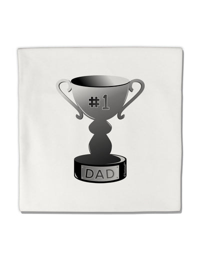 Number One Dad Trophy - Grayscale Micro Fleece 14&#x22;x14&#x22; Pillow Sham-Pillow Sham-TooLoud-White-Davson Sales