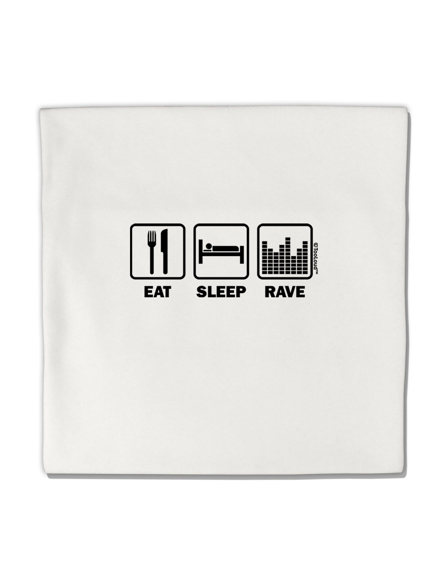 Eat Sleep Rave Micro Fleece 14&#x22;x14&#x22; Pillow Sham by TooLoud-Pillow Sham-TooLoud-White-Davson Sales