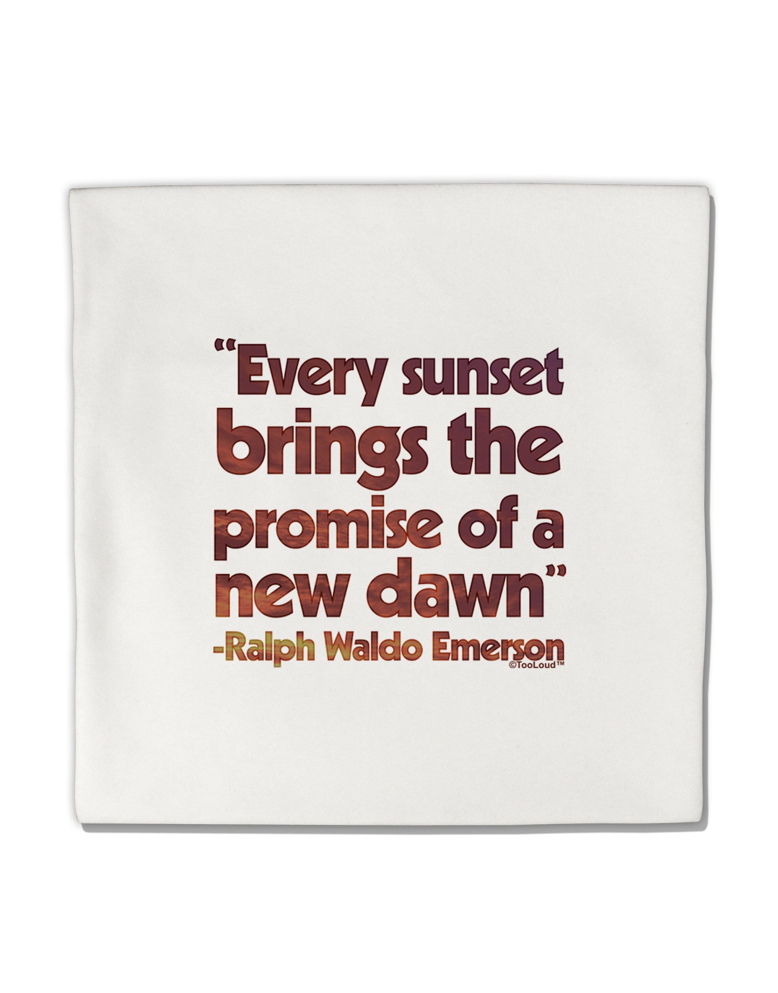 Emerson Sunset Quote Micro Fleece 14"x14" Pillow Sham-Pillow Sham-TooLoud-Davson Sales