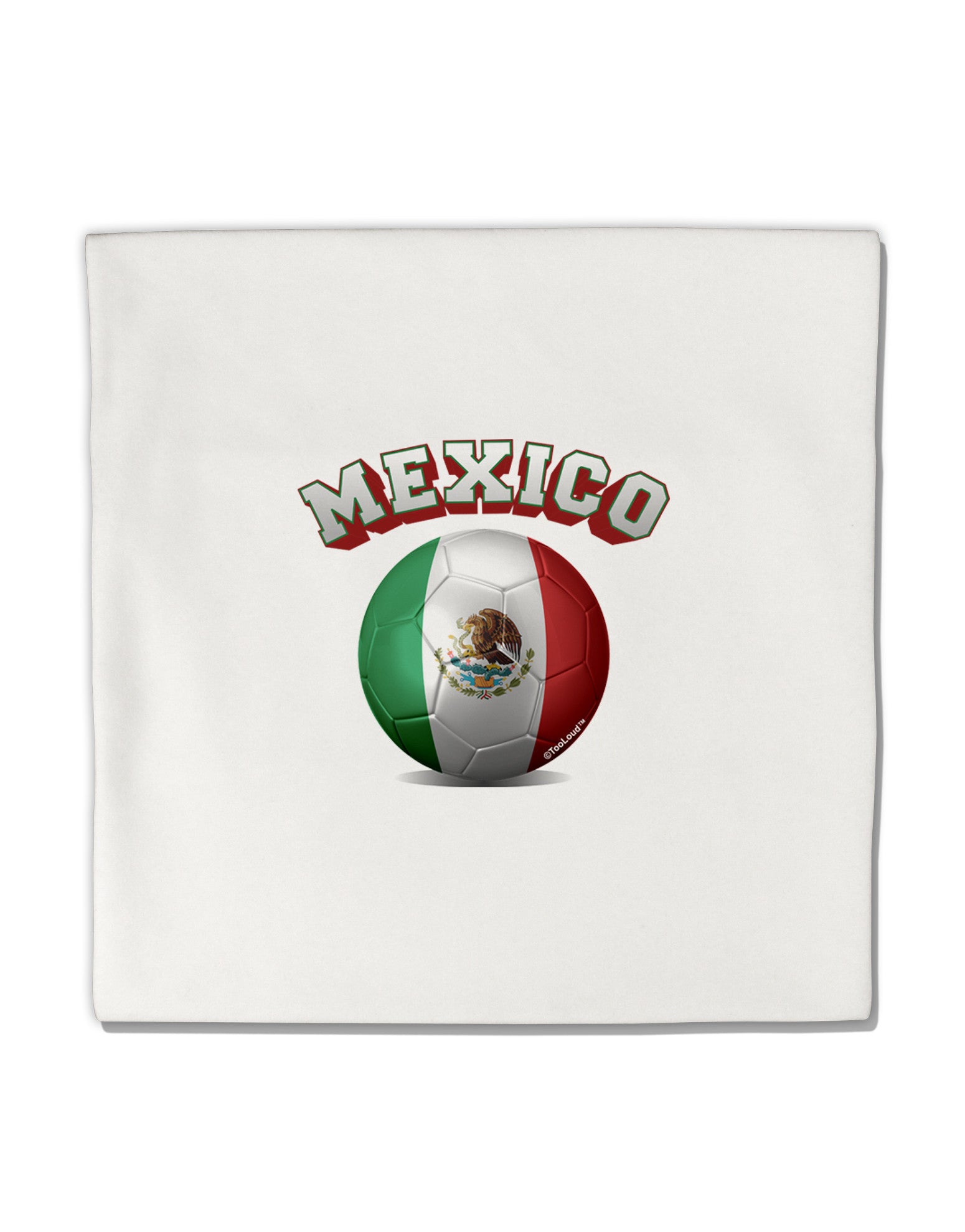 Soccer Ball Flag - Mexico Micro Fleece 14"x14" Pillow Sham-Pillow Sham-TooLoud-White-Davson Sales