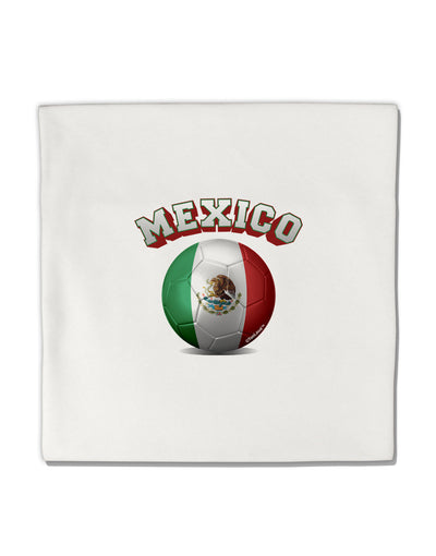 Soccer Ball Flag - Mexico Micro Fleece 14&#x22;x14&#x22; Pillow Sham-Pillow Sham-TooLoud-White-Davson Sales