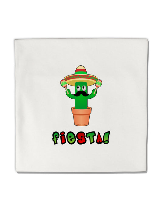 Fiesta Cactus Text Micro Fleece 14&#x22;x14&#x22; Pillow Sham by TooLoud-Pillow Sham-TooLoud-White-Davson Sales
