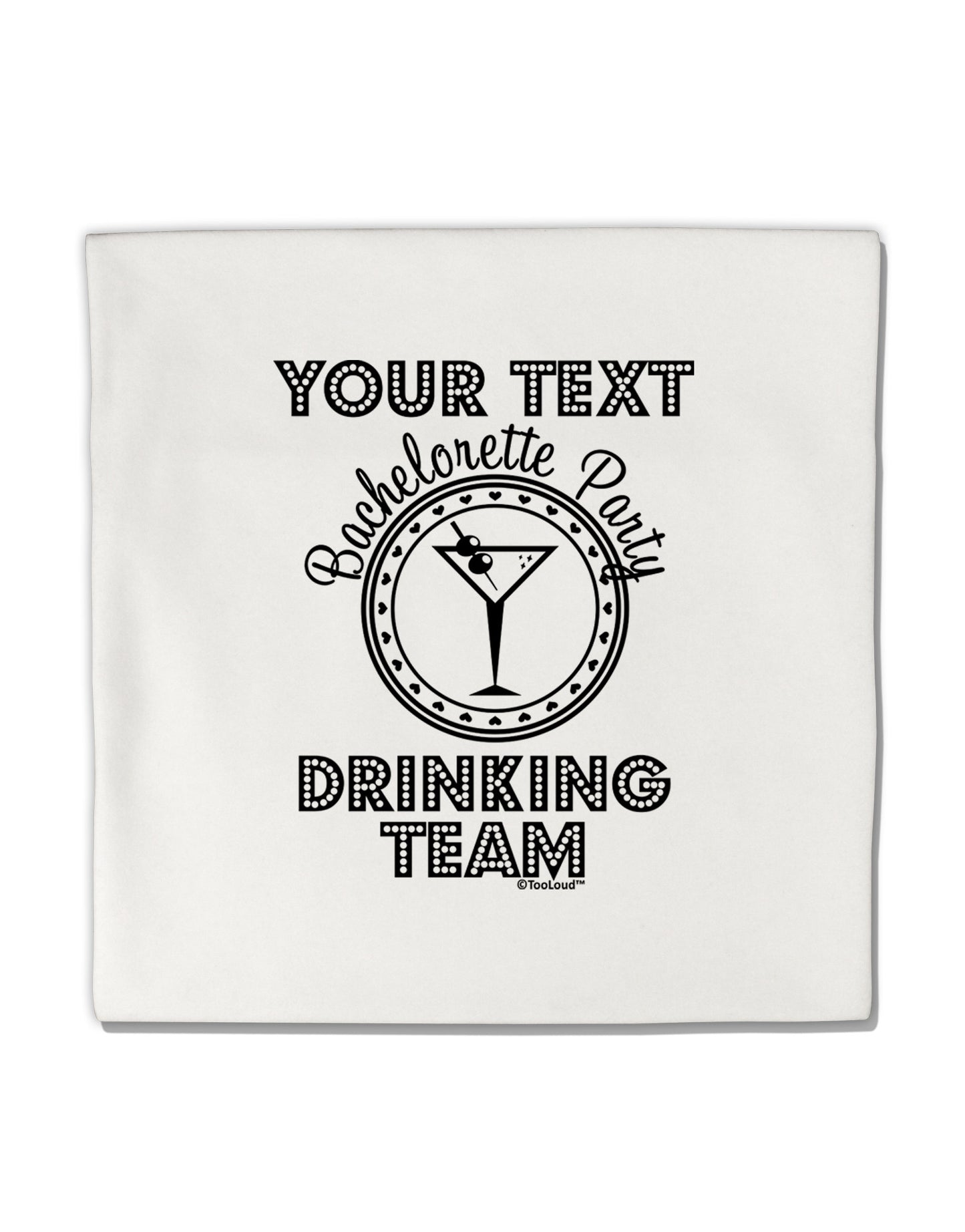 Personalized -Name- Bachelorette Party Drinking Team Micro Fleece 14"x14" Pillow Sham-Pillow Sham-TooLoud-White-Davson Sales