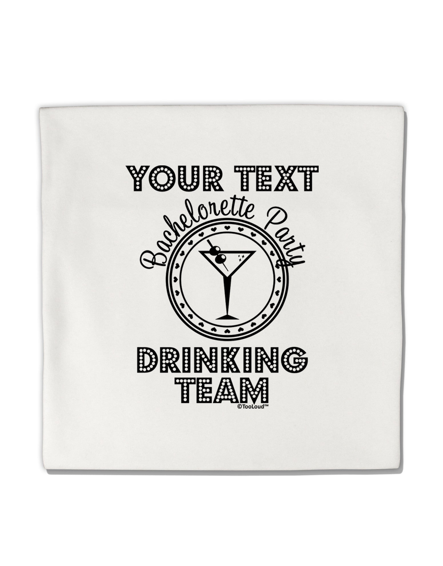Personalized -Name- Bachelorette Party Drinking Team Micro Fleece 14"x14" Pillow Sham-Pillow Sham-TooLoud-White-Davson Sales