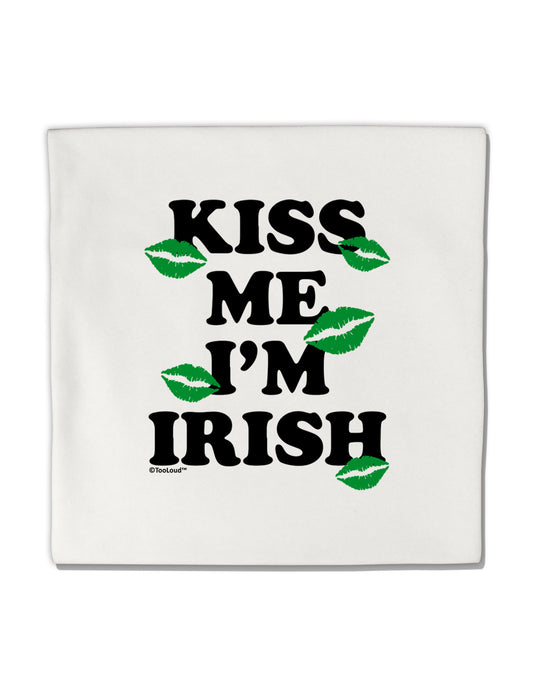 Kiss Me I'm Irish - Green Kisses Micro Fleece 14&#x22;x14&#x22; Pillow Sham by TooLoud-Pillow Sham-TooLoud-White-Davson Sales