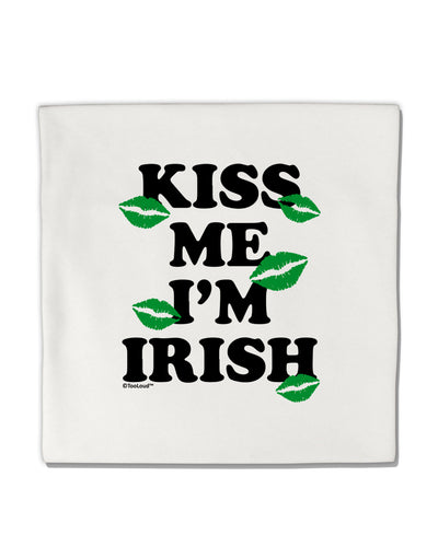 Kiss Me I'm Irish - Green Kisses Micro Fleece 14&#x22;x14&#x22; Pillow Sham by TooLoud-Pillow Sham-TooLoud-White-Davson Sales