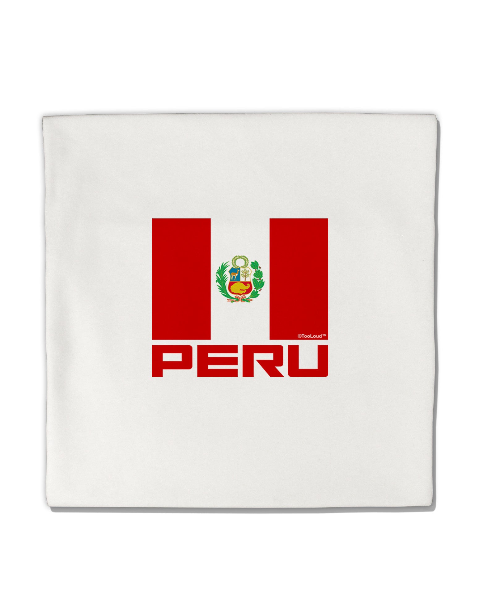 Peru Flag Micro Fleece 14"x14" Pillow Sham-Pillow Sham-TooLoud-White-Davson Sales