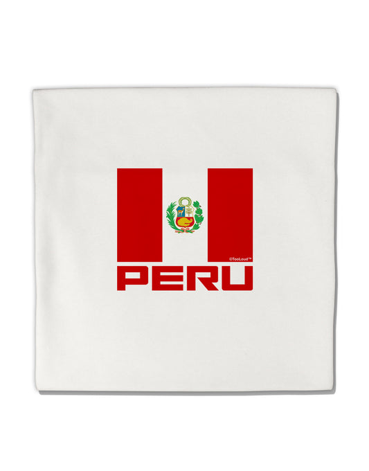 Peru Flag Micro Fleece 14"x14" Pillow Sham-Pillow Sham-TooLoud-White-Davson Sales