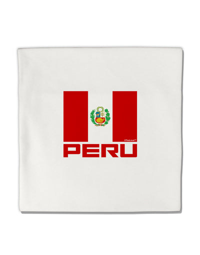 Peru Flag Micro Fleece 14&#x22;x14&#x22; Pillow Sham-Pillow Sham-TooLoud-White-Davson Sales