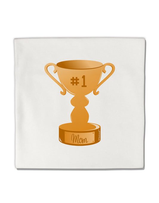 Number One Mom Trophy Micro Fleece 14&#x22;x14&#x22; Pillow Sham by TooLoud-Pillow Sham-TooLoud-White-Davson Sales