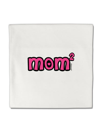 Mom Squared - Cute Mom of Two Design Micro Fleece 14&#x22;x14&#x22; Pillow Sham by TooLoud-Pillow Sham-TooLoud-White-Davson Sales