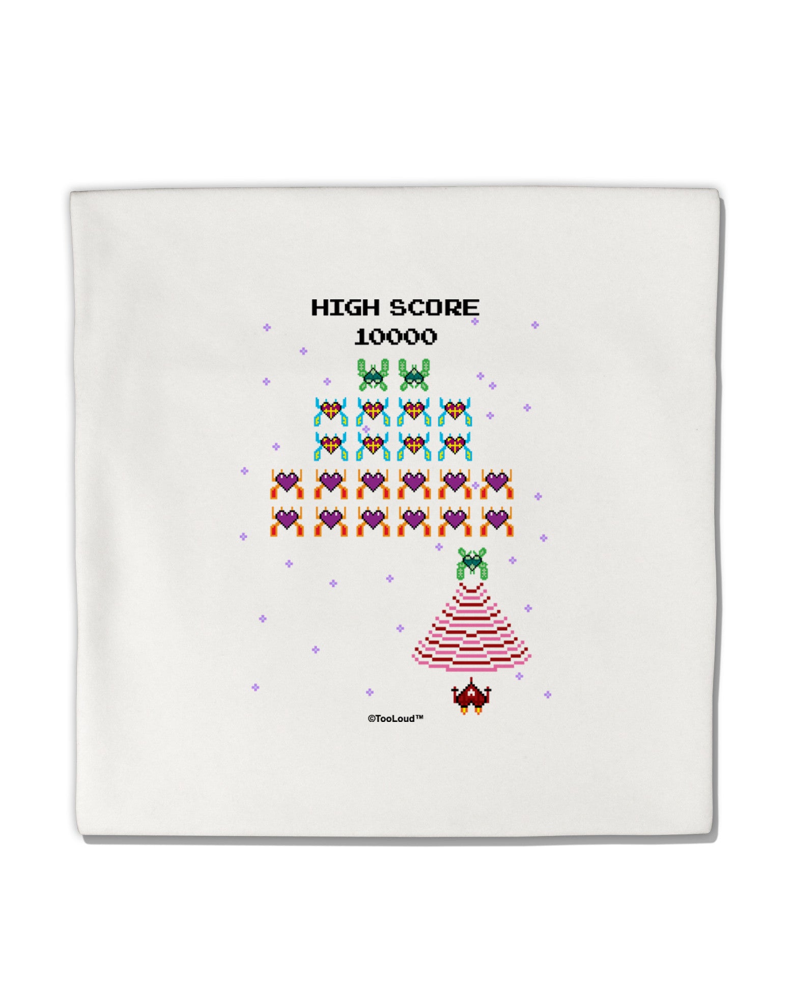 Retro Heart Fighter Micro Fleece 14&#x22;x14&#x22; Pillow Sham-Pillow Sham-TooLoud-White-Davson Sales