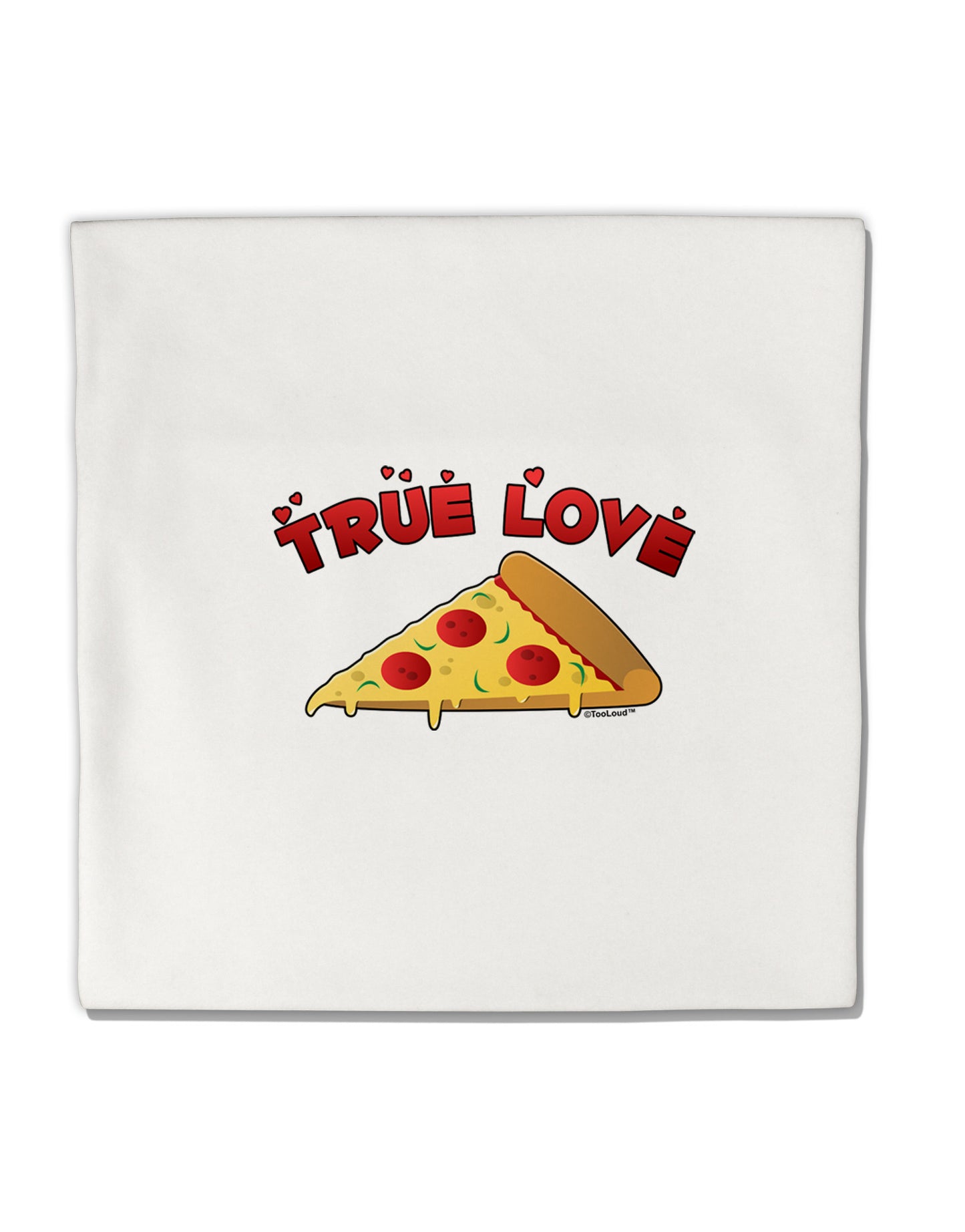 TooLoud True Love - Pizza Micro Fleece 14"x14" Pillow Sham-Pillow Sham-TooLoud-White-Davson Sales