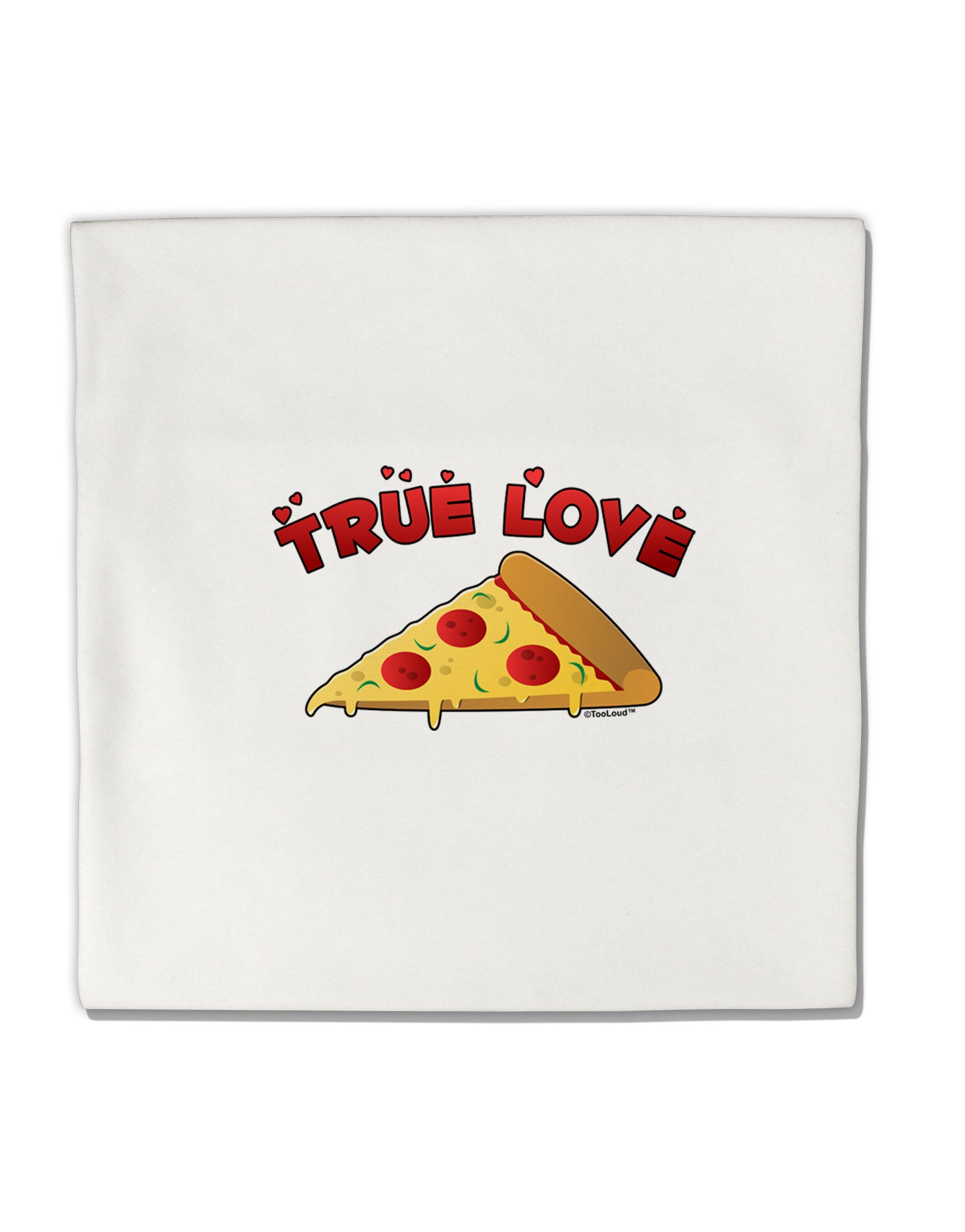 TooLoud True Love - Pizza Micro Fleece 14"x14" Pillow Sham-Pillow Sham-TooLoud-White-Davson Sales