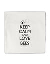 Keep Calm and Love Bees Micro Fleece 14&#x22;x14&#x22; Pillow Sham-Pillow Sham-TooLoud-White-Davson Sales