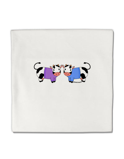 Cute Pair of Sweater Cows Micro Fleece 14&#x22;x14&#x22; Pillow Sham-Pillow Sham-TooLoud-White-Davson Sales