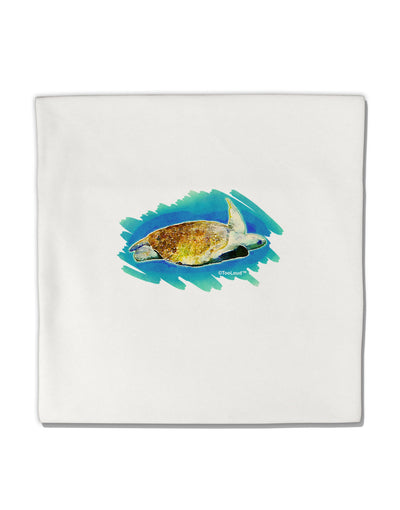 Turtle Watercolor Micro Fleece 14&#x22;x14&#x22; Pillow Sham-Pillow Sham-TooLoud-White-Davson Sales