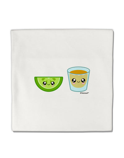 Cute Tequila Shot and Lime Wedge Micro Fleece 14&#x22;x14&#x22; Pillow Sham by TooLoud-Pillow Sham-TooLoud-White-Davson Sales