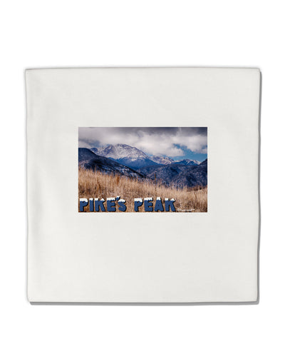 Pikes Peak CO Mountains Text Micro Fleece 14&#x22;x14&#x22; Pillow Sham by TooLoud-Pillow Sham-TooLoud-White-Davson Sales