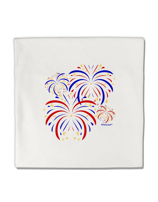 Patriotic Fireworks with Bursting Stars Micro Fleece 14"x14" Pillow Sham by TooLoud-Pillow Sham-TooLoud-White-Davson Sales