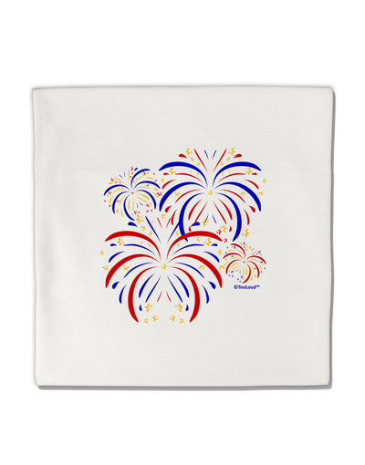 Patriotic Fireworks with Bursting Stars Micro Fleece 14&#x22;x14&#x22; Pillow Sham by TooLoud-Pillow Sham-TooLoud-White-Davson Sales