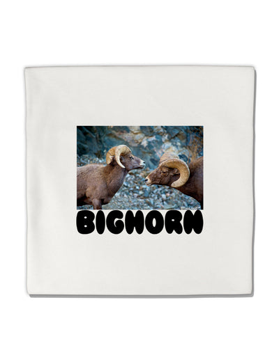 TooLoud Two Bighorn Rams Text Micro Fleece 14&#x22;x14&#x22; Pillow Sham-Pillow Sham-TooLoud-White-Davson Sales