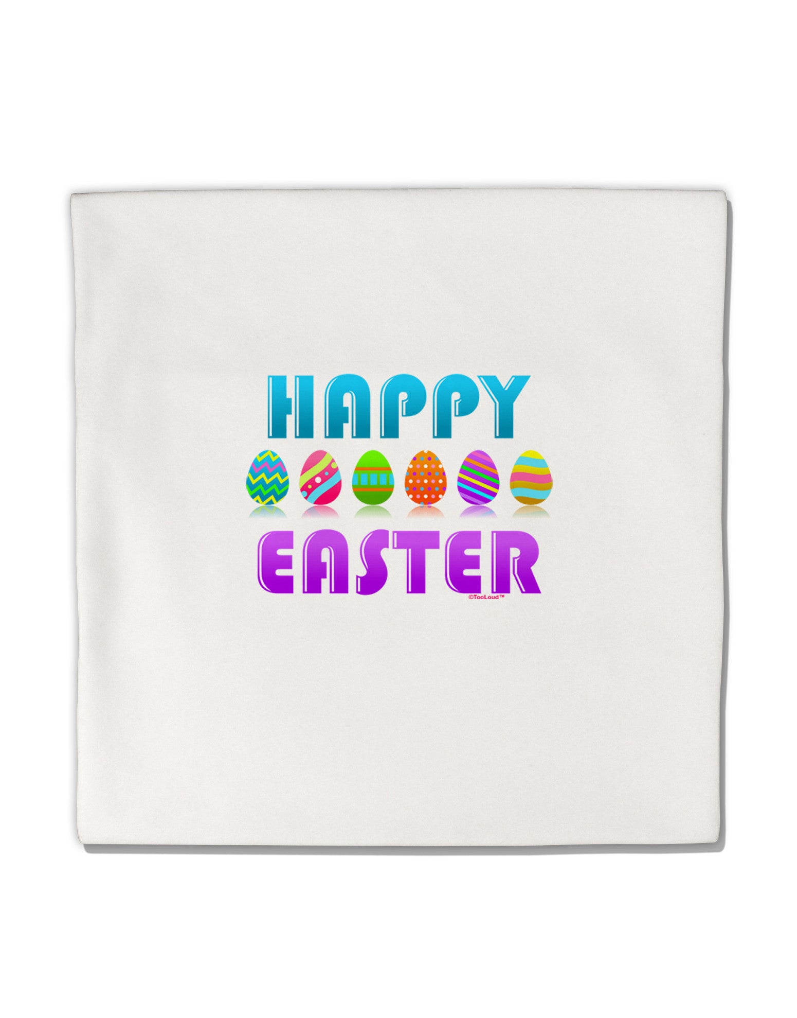 Happy Easter Decorated Eggs Micro Fleece 14"x14" Pillow Sham-Pillow Sham-TooLoud-White-Davson Sales