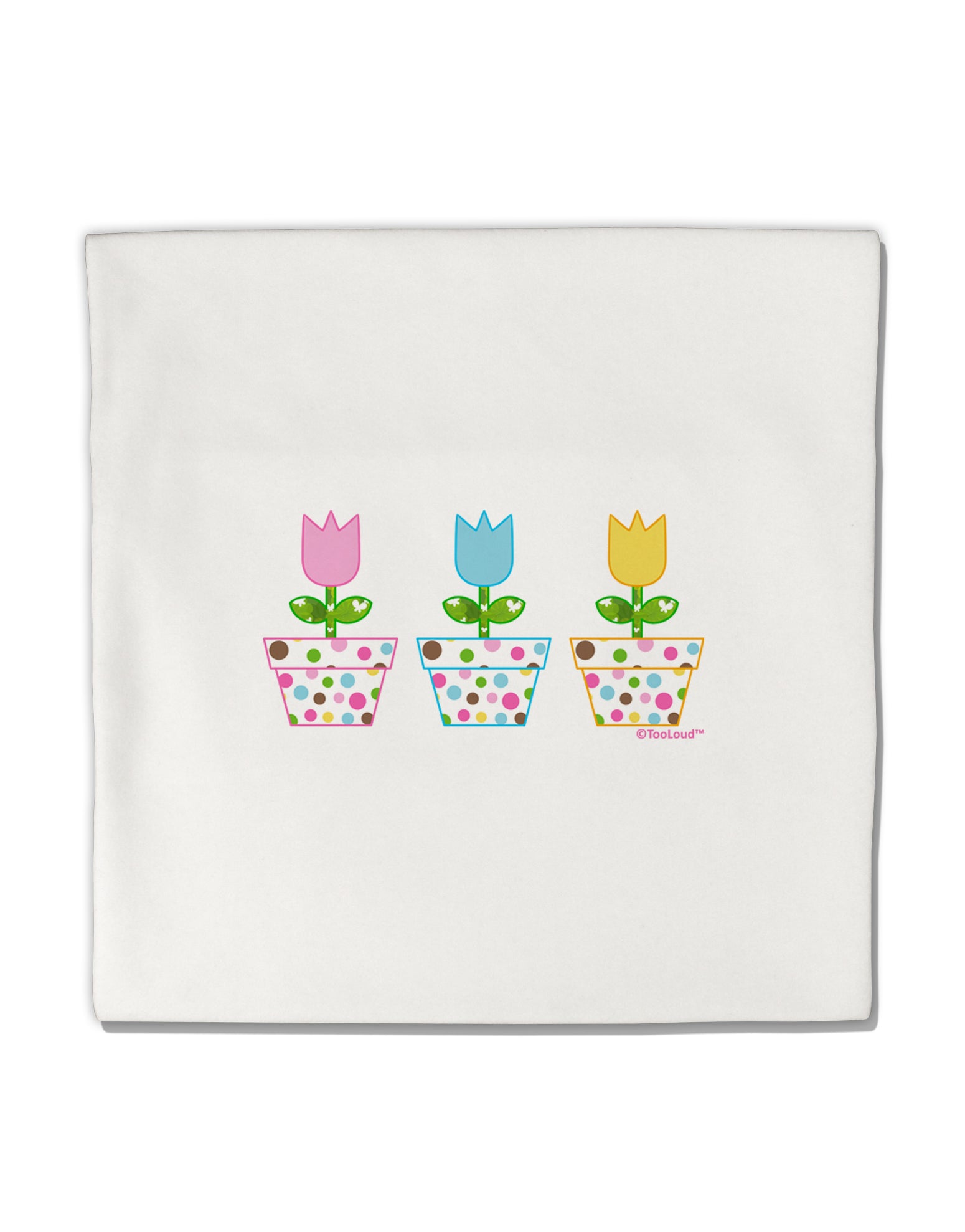 Three Easter Tulips Micro Fleece 14"x14" Pillow Sham by TooLoud-Pillow Sham-TooLoud-White-Davson Sales