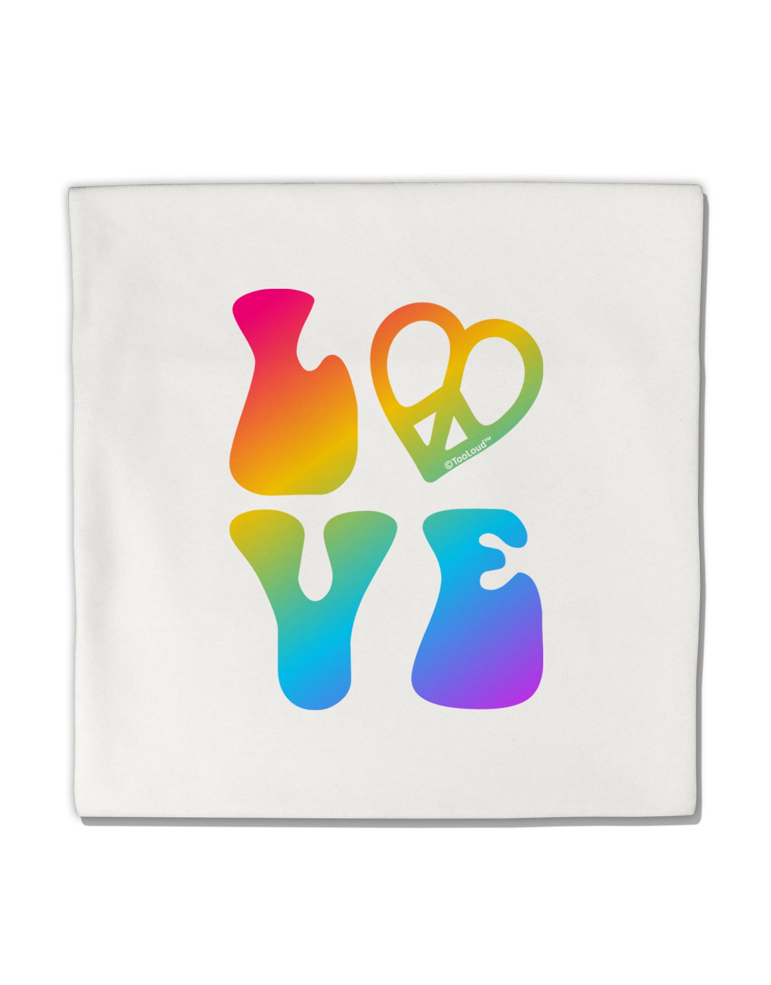 Peace and Love - Peace Heart Love Micro Fleece 14"x14" Pillow Sham-Pillow Sham-TooLoud-White-Davson Sales