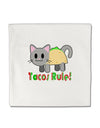 Tacos Rule Taco Cat Design Micro Fleece 14&#x22;x14&#x22; Pillow Sham by TooLoud-Pillow Sham-TooLoud-White-Davson Sales