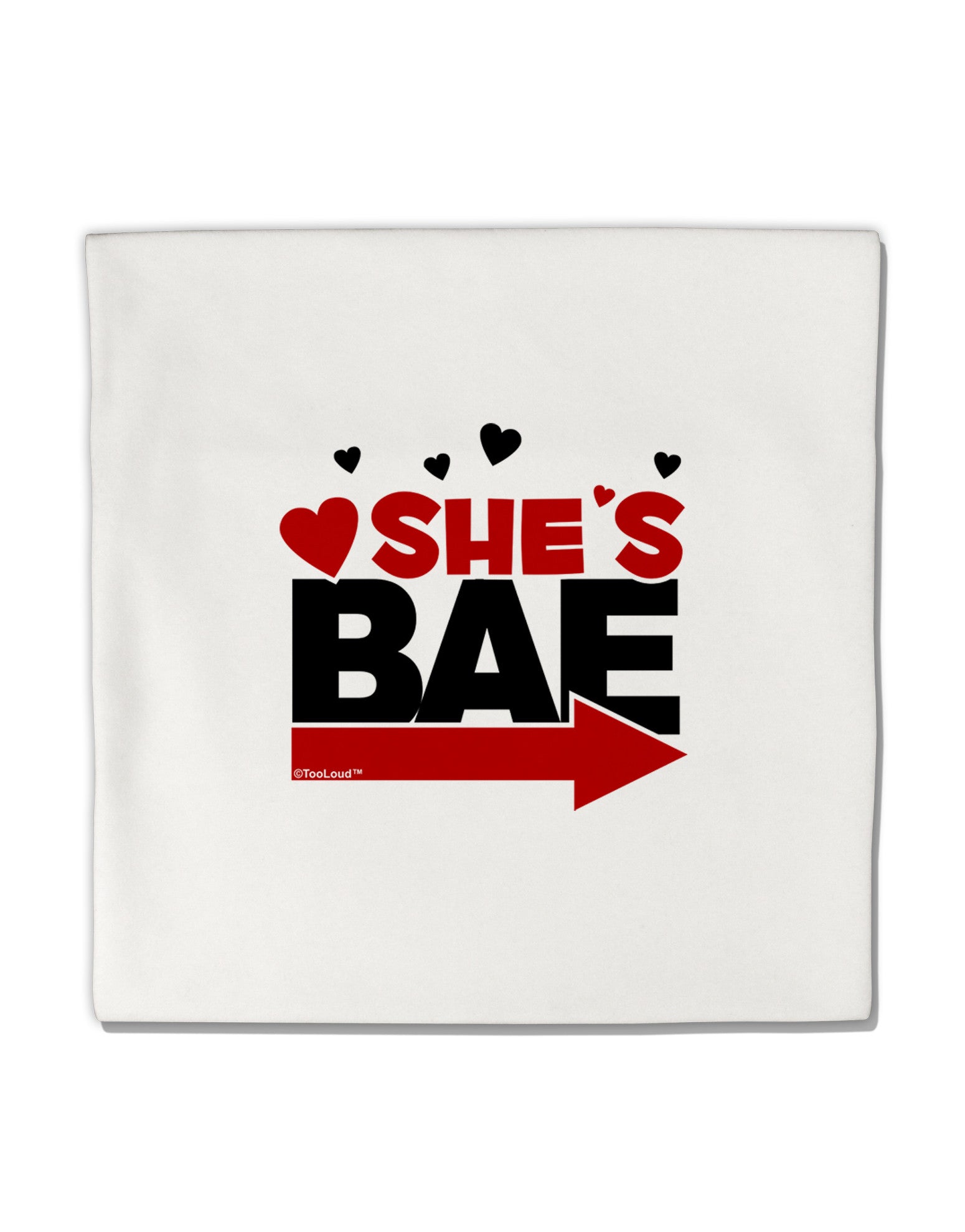 She's BAE - Right Arrow Micro Fleece 14"x14" Pillow Sham-Pillow Sham-TooLoud-White-Davson Sales